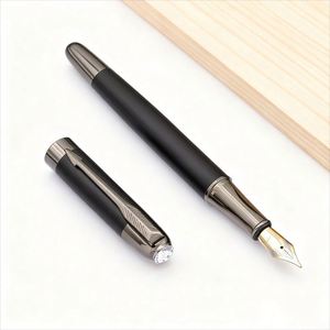 Stylo de luxe professionnel en métal avec logo, pour calligraphie masculine, diamètre d'écriture de 0,38 mm, stylo personnalisé pour événements - Product Image 2