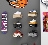 Étagères d'affichage Slatwall en acrylique transparent étagère à chaussures en acrylique murale pour chaussures de collection et organisateur