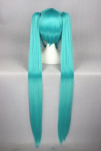<span class=keywords><strong>Parrucca</strong></span> Vocaloid Miku di Alta Qualità, <span class=keywords><strong>Lunga</strong></span> 120cm, Liscia, <span class=keywords><strong>Blu</strong></span>, Sintetica, per Cosplay Anime, con 2 Codini per Feste - Product Image 6