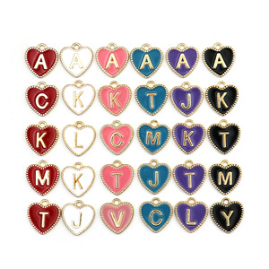 Round Double Sided Dripping <b>Charms</b> With English Letters And Numbers 0 9 For DIY Jewelry <b>Bracelets</b> Necklaces Pendants - Product Image 3