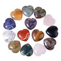 Pierre de méditation vintage 40MM en cristal naturel poli en forme de cœur, pierre de poche anti-stress, ornement de guérison des chakras, cadeau