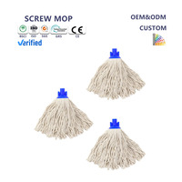 Tête de balai serpillère de rechange industrielle personnalisée, écologique, auto-essoreuse, durable, à visser, avec clip en plastique pour balai à manche en aluminium