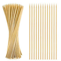 Brochettes longues en bambou écologiques, robustes et épaisses, pour barbecue, foyer, grillades, cuisson des guimauves et camping