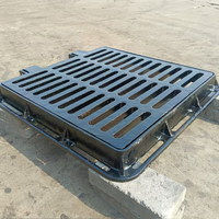 Grille de drainage carrée en fonte ductile EN124-2 Classe D400, utilisée pour les voies latérales, avec cadre, peinture noire