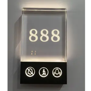 モダンなバックライト付きステンレス鋼の発光番号と文字LEDライトハウス番号