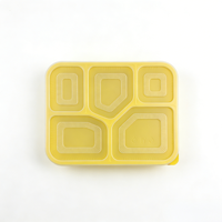 Boîtes en plastique PP jetables personnalisables à 5 compartiments pour bento, restauration rapide, sûres, recyclables, de qualité alimentaire, avec couvercles