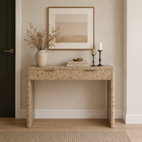 Console moderne en bois imitation racine d'arbre pour salon, entrée, villa, salle à manger, derrière le canapé, bureau d'écriture, ou bureau à domicile