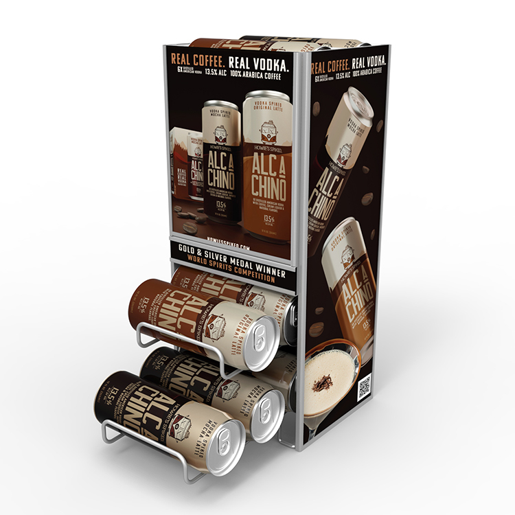 Customized Countertop Metal Wire Display Stand Canned Coffee Display Rack Dispenser for Supermarket — view 6