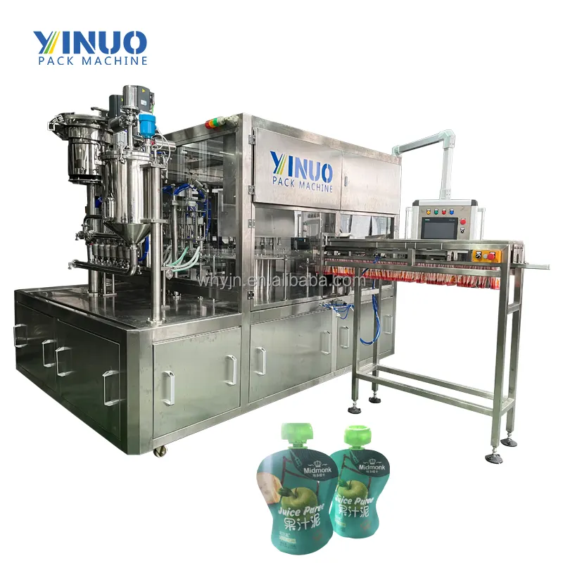 6 Heads Nozzle Pouch Filling Machine Spout Pouch Automatic Filling Machine Spout Pouch Capping Machine