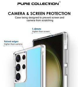 Funda de teléfono de PC dura híbrida de TPU suave ultrafina para Samsung Galaxy S24 Ultra <span class=keywords><strong>S23</strong></span> S22 Plus S21 FE funda trasera de teléfono galvanizada - Product Image 4