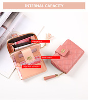 Dompet kulit ramping Mini murah kecil minimalis baru untuk wanita perempuan wanita dompet gaya rumbai tipis