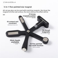 Nouveau 5-en-1 Multi-fonction Puissant Magnétique Croix Nail Magnet Nail Enhancement DIY Tool Double Head Cat's Eye Nail Gel Magnet