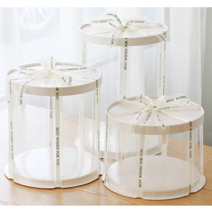 Caja de Pastel Transparente Redonda de Lujo con Logotipo Personalizado, <span class=keywords><strong>46</strong></span> cm, Super Alta, de PET, para Regalos de Boda, Cumpleaños y Fiestas - Product Image 6