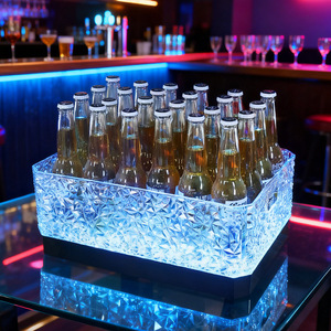Led Illuminated Ice Bucket Rectangle Acrylic Beer And Liquor Cooler For Bar Party KTV - Product Image 4