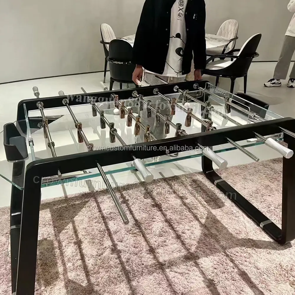ماكينة كرة قدم من الزجاج كلاسيكية على طاولة مبيعات من المصنع مباشرةً 8-قطب مضادة للماء