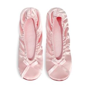 Sapatilhas Femininas Dobráveis para Festas de Casamento e Brindes para Convidadas em Cetim Dourado com Palmilha Atoalhada - Product Image 4