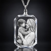 Collier pendentif photo en cristal octogonal Neelpure R14, gravé au laser 3D, pour bijoux commémoratifs familiaux, cadeau de condoléances pour la perte d'un chien, d'un chat ou d'un animal de compagnie