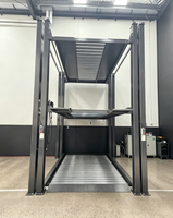 Pont élévateur de stationnement électrique hydraulique à 4 poteaux triple empilage 4QJY4.0-P3, capacité de charge 4500 kg, certifié CE, temps de levage rapide en 60 secondes, garantie 1 an