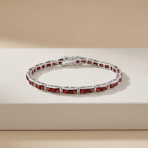 Garnet <b>Bracelet</b> in 92.5 Sterling Silver KLSB-20233 - Product Image 4