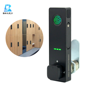 Serrure à empreintes digitales en alliage de zinc noir Baileji avec déverrouillage par code pour meubles, armoires et tiroirs - Product Image 1