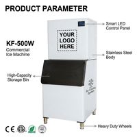 Machines à glace commerciales à haut rendement avec PLC et refroidissement par eau, capacité de 190 kg pour les hôtels