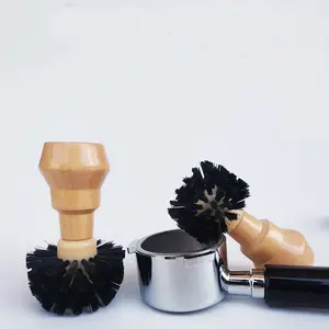 51mm/53mm/58mm Coffee Portafilter Cleaning Brushes with Wood Handle for Coffee Makers