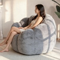 Bestseller - Canapé paresseux compact moderne et minimaliste sans cadre, fauteuil de lecture en tissu pour adulte avec rembourrage en mousse déchiquetée pour salon