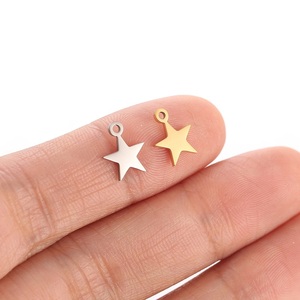 Mini estrella Luna Starlight estrellas dijes de acero inoxidable 18K oro PVD plateado colgantes collar pulsera pendientes suministros de joyería - Product Image 6