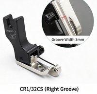Pied presseur double ressort à fente haute et basse CR1/16CS pour point droit avec fonction de pression du cordon, accessoire pour machine à coudre