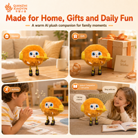 Peluche IA Orange Mini Monstre avec Bottes Jaunes, Réponse Tactile Vibrante, Clonage Vocal 50+ Langues, Mémoire Longue Durée, WiFi 2.4G