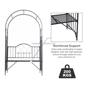 <strong>Garden</strong> <strong>Arch</strong> <strong>with</strong> Bench Steel Powder Coated Heavy Duty Rose Climbing Support Outdoor Decoration - Product Image 3
