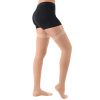Bas de compression anti-embolie à compression graduée de qualité bon marché, au-dessus du genou, 30-40 mmHg, à bout ouvert, pour les varices