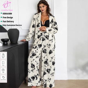 Loveda Set Pigiama da Donna con Stampa Floreale, Camicia a Maniche Lunghe e Pantaloni Comodi e Traspiranti - Product Image 1
