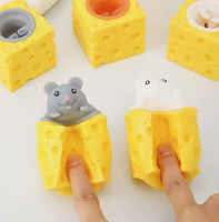 Jouet anti-stress en mousse PU à logo personnalisé, souris en forme de fromage, à récupération lente, pour cadeau promotionnel