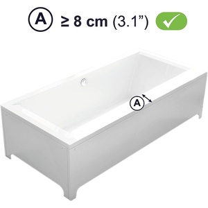 Adult Bath Handle (Bathtubs with a smooth edge 8 cm), PEPE P30008 Adult Bath <b>Grab</b> <b>Bar</b> - Product Image 2