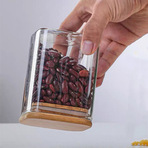 Bán Hot <span class=keywords><strong>Glass</strong></span> Lưu Trữ Jar Với Tre Nắp Vuông <span class=keywords><strong>Glass</strong></span> Jar <span class=keywords><strong>Glass</strong></span> <span class=keywords><strong>Container</strong></span> Với Gỗ Nắp - Product Image 4