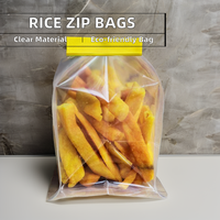 Sacs en plastique transparents de qualité alimentaire Sac à fermeture éclair plat refermable réutilisable avec emballage de grande taille pour rice-PP PET PE