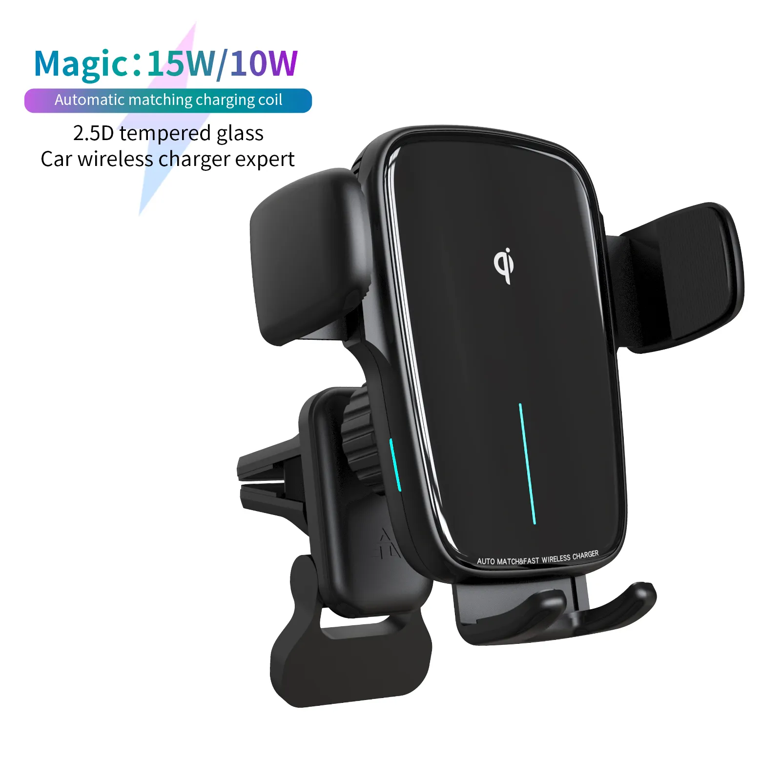 New arrival magic 15w New automatic matching coil 15w Fast Car Wireless phone Charger for iphone8-14 xiaomi huawei