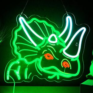 Tùy chỉnh <span class=keywords><strong>LED</strong></span> ánh sáng Neon dấu hiệu-Khủng long Triceratops cho tường trang trí quán bar bia sự kiện kinh doanh trung tâm mua sắm khủng long công viên chủ đề - Product Image 1