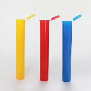 Cheap 116mm Smell Proof Plastic Vials Tube Pop Top Dram Bottle With Child Resistant Lid With Logo Printing Free Samples