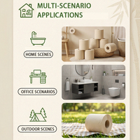 Papier toilette en bambou biodégradable, hypoallergénique, doux, résistant, sans peluches, éco-responsable, taille personnalisée OEM ODM pour la maison