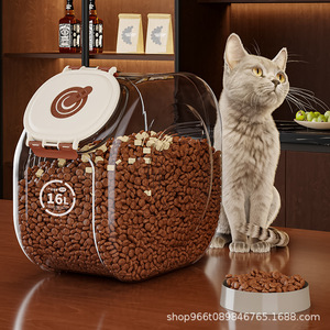Cat Food <b>Bin</b> Dog Food Storage Container 16L 8L Airtight Moisture Proof Sealed Pet Food Storage Household Container - Product Image 3