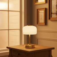 Lampe de table en fer forgé en forme de champignon, rechargeable par USB, sans fil, alimentée par batterie, LED, gradation progressive à 3 niveaux, lampe de bureau réglable, design moderne