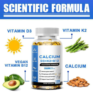 Cápsulas de Glucosamina Condroitina AURA con Calcio D3+K2+B12 Multivitamínicas para Adolescentes y Adultos que Apoyan los Huesos, Músculos y Nervios - Product Image 2