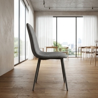 Chaise de salle à manger en tissu minimaliste, ergonomique, à dossier haut, pour appartement, café, hôtel – Vente en gros – Offre spéciale pour le marché européen