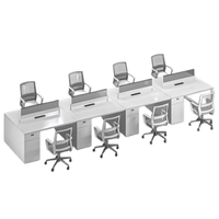 Table de bureau double face de taille standard pour 2 à 8 personnes, poste de travail en bois pour le personnel