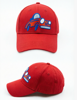 Casquette de baseball six panneaux pour enfants avec motif de petite voiture mignonne, ajustable pour garçons et filles, idéale pour les jeux en extérieur