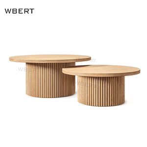 Wbert hiện đại sang trọng sồi và Đá Cẩm Thạch Bàn cà phê mulholland plinth thiết kế cho ăn uống nhà khách sạn biệt thự phong cách Mỹ - Product Image 2