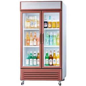 Thương mại đôi cửa kính thẳng đứng uống hiển thị tủ lạnh Máy làm lạnh kỹ thuật số kiểm soát nhiệt độ siêu thị làm lạnh - Product Image 4