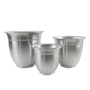 Set Berdiri Tanaman Tanaman Herbal Bunga Rumah Aluminium Bergaya Baru 3 Pot Bunga Kotak Penanam Pemegang Bunga